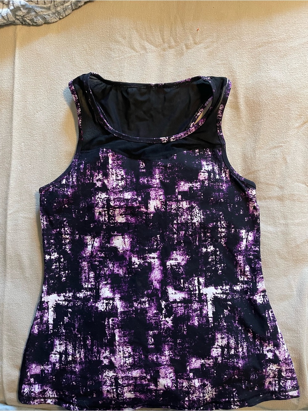 Sleeveless Purple Print Active Bra Tank Top - Torrid Size 0X Fits like XL